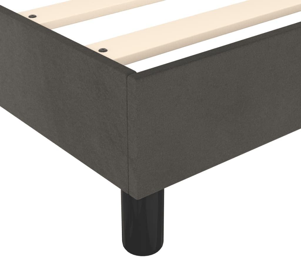 Dark Grey Twin XL Velvet Bed Frame with Luxurious Upholstery and Sturdy Plywood Construction for Modern Bedroom, Soft Velvet Finish, Engineered Wood, Easy Assembly, Compact