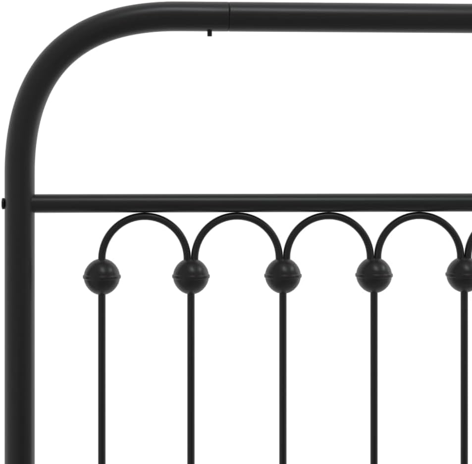 Twin Metal Bed Frame with Headboard Black 39.4'x78.7' Steel Platform Bed Frame with Underbed Storage Space Sturdy Bedframe for Bedroom Guest Room
