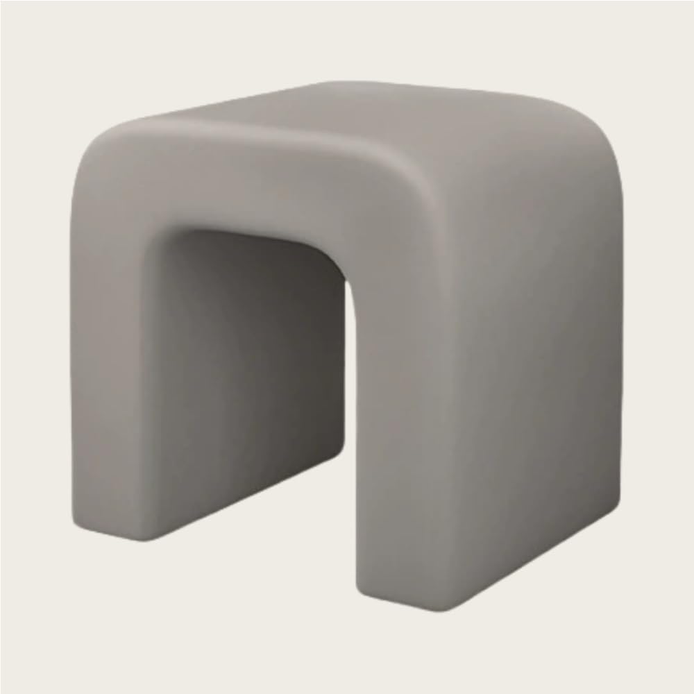 Vanity Chairs, Makeup Chair, Leather Footstool, Shoe Changing Bench with Sponge, Upholstered Stool for Powder Room, Living Room, Bedroom, Entrance(Gray)