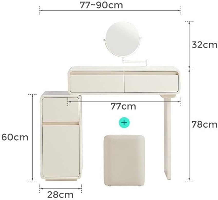Compact Vanity Narrow Vanity with Mirror Drawer Cabinet New Roman Design for Bedroom Corner Space Saving
