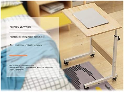 Extendable Rolling Mobility Table Over Bed,Overbed Table Wheels Bedside Desk C-Shaped Base Laptop Desk Home Office Mobile Lap Table, Mobile Laptop Computer Stand Bedside Table Port