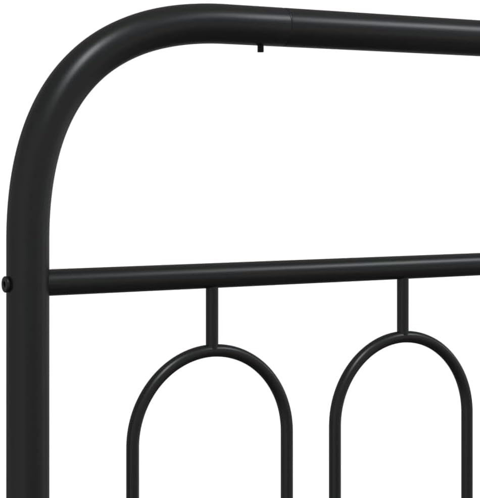 Black Steel Full Bed Frame Rectangular Modern Design Heavy-Duty Metal Platform Bed with Ample Underbed Storage Space for Adults and Guests, Sturdy Construction with Airflow
