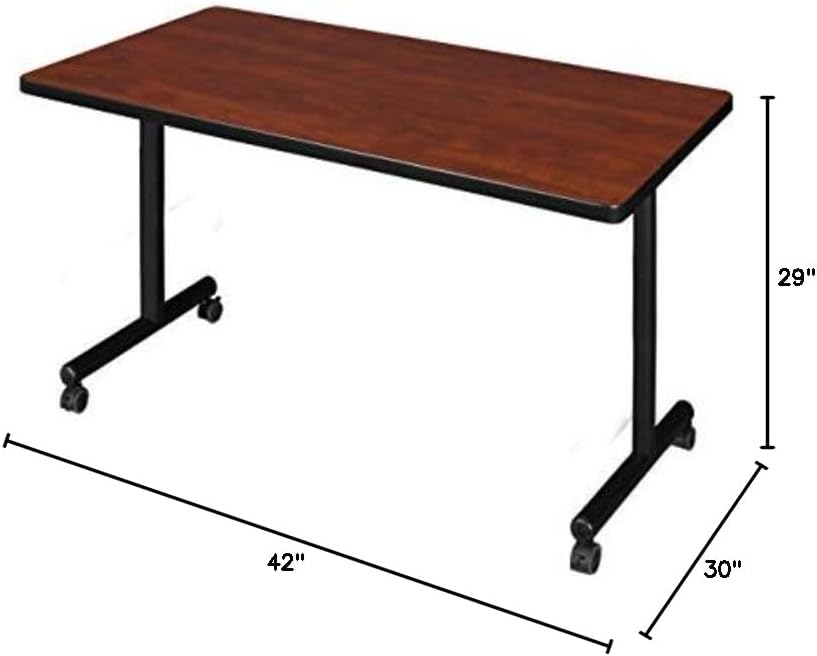 Regency Kobe 42 x 30 in. Mobile T-Base Training Seminar Table- Cherry