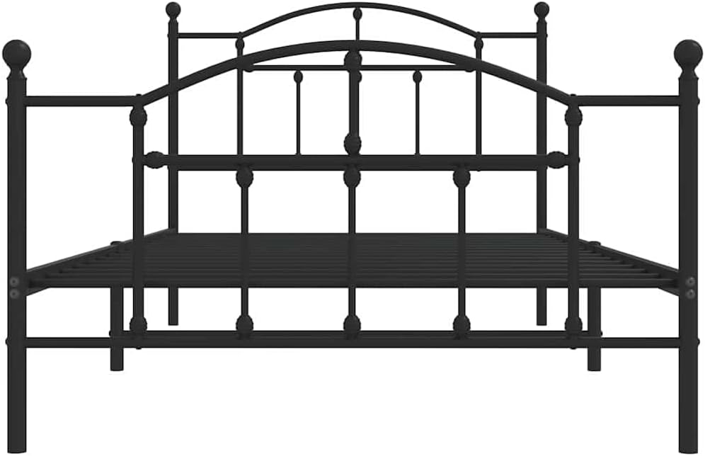 Twin XL Metal Bed Frame Black Steel Platform Bed with Headboard & Footboard, No Box Spring Needed, Sturdy Underbed Storage Space for Bedroom Furniture
