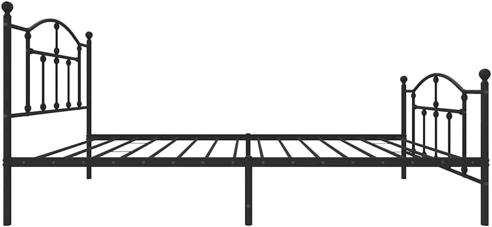 Twin Bed Frame Black Powder-Coated Steel Rectangular Indoor Bed Frame for Bedroom Guest Room Durable Modern Space-Saving Design
