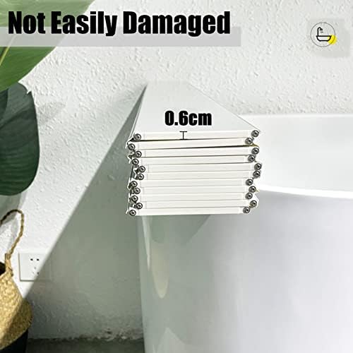 Bamboo Bathtub Caddy Tray with Foldable Cover for Spa Bath & Shower nization