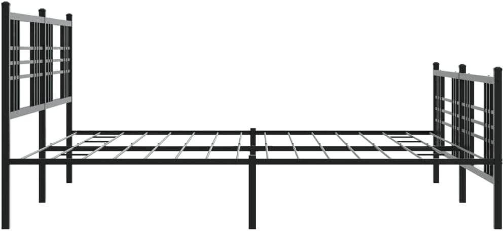 Black Steel Full Bed Frame Rectangular Traditional Metal Bed Frame with Underbed Storage for Master Bedrooms and Guest Spots, Sturdy Support and Classic Design