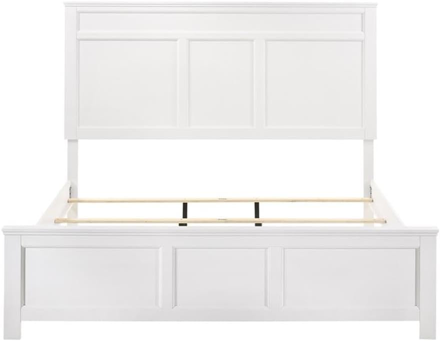 New Classic Andover 4-Piece Wood King Bedroom Set with Nightstand in White