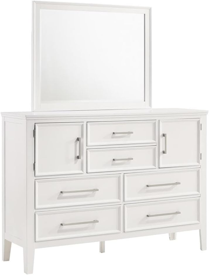 New Classic Andover 4-Piece Wood King Bedroom Set with Nightstand in White