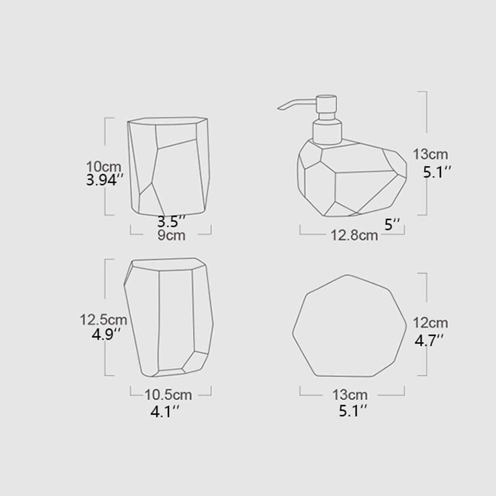 Vanity Bathroom Decor, Ceramics Bathroom Accessories Set Soap Dispenser/Toothbrush Holder/Tumbler/Soap Dish Creative Home Gift Housewarming Gift(6pcs)