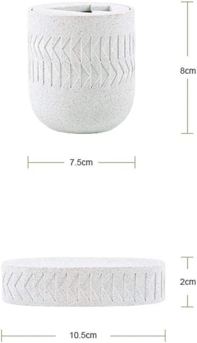 Vanity Bathroom Decor, Bathroom Accessory Set 4 Piece Bath Ensemble Nordic Triangle Pattern Bath Set Wash Decoration for Gift Housewarming Gift(Green)