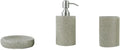Vanity Bathroom Decor, Soap Dispenser Bottle Nordic Style Bathroom Accessory Set Simple Resin 4 Piece Bathroom Set for Home Decor Housewarming Gift(Grey)