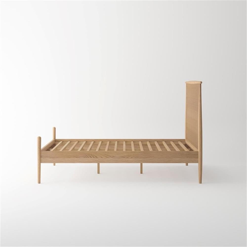 Pemberly Row Mid-Century Solid White Oak Bedroom Set, King Bed with Spindle Headboard and Sturdy Post Legs, Includes 2 Matching Nightstands, Modern Timeless Design for Master Bedroom Decor