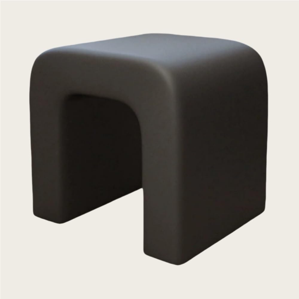 Vanity Chairs, Makeup Chair, Leather Footstool, Shoe Changing Bench with Sponge, Upholstered Stool for Powder Room, Living Room, Bedroom, Entrance(Black)