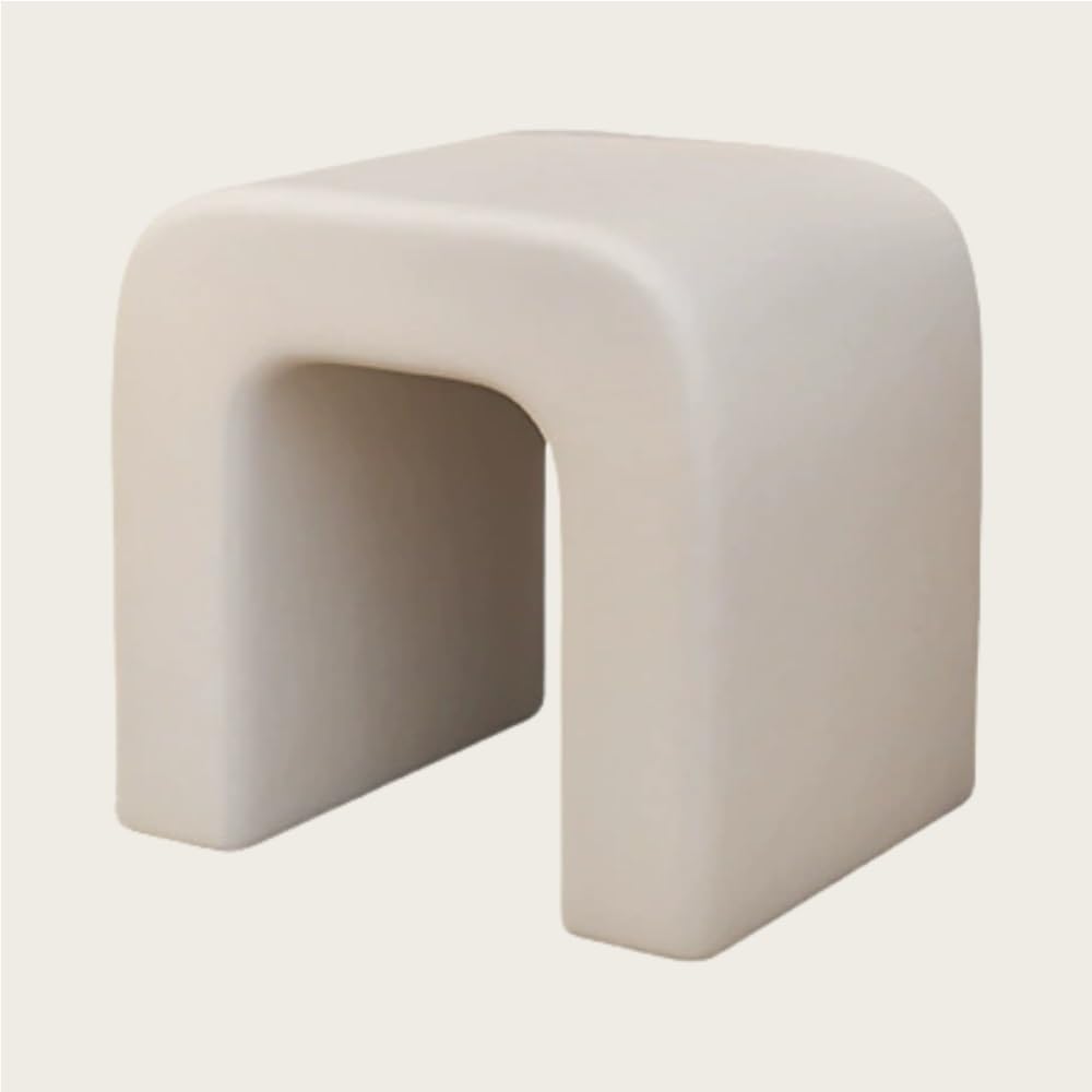 Vanity Chairs, Makeup Chair, Leather Footstool, Shoe Changing Bench with Sponge, Upholstered Stool for Powder Room, Living Room, Bedroom, Entrance(White)