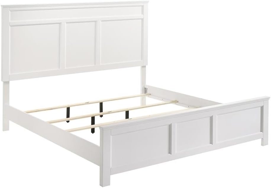 New Classic Andover 4-Piece Wood King Bedroom Set with Nightstand in White