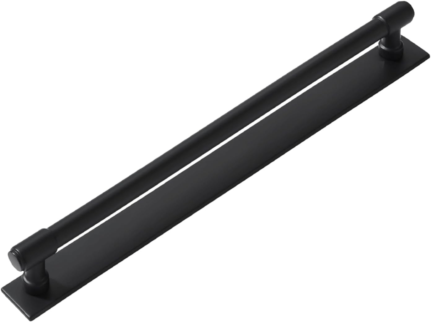 khtumeware 5 Pack 12 Inch(305 mm) Center to Center Black Cabinet Pull Backplate with Base Plate Zinc Solid Matte Black Kitchen Cabinet Handles Drawer Pulls Cabinet Hardware