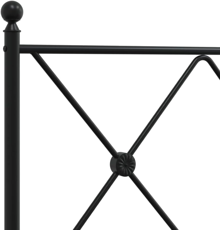 Metal Bed Frame with Headboard Black King Size 76'x79.9' Steel Platform Bed Frame Sturdy Bedframe Underbed Storage Space for Bedroom