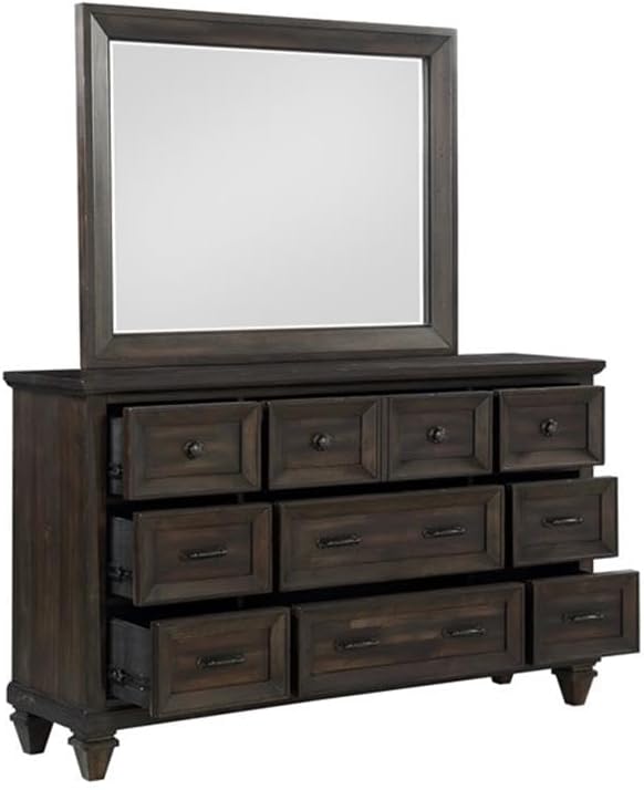 New Classic Sevilla 4-Piece Wood King Bedroom Set with Nightstand in Walnut