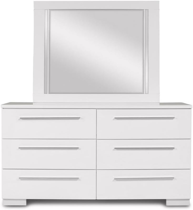 New Classic Sapphire 4-Piece Wood King Bedroom Set with Nightstand in White