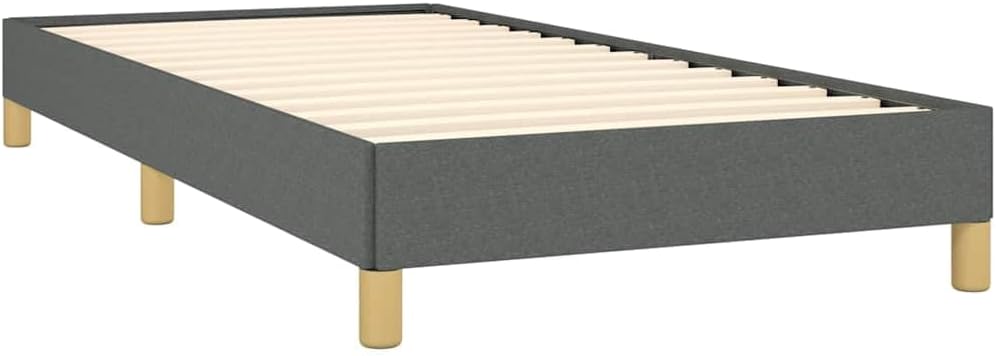 Dark Grey Polyester Twin XL Bed Frame with Plywood and Engineered Wood Construction, Modern Upholstered Platform for Sleek Decor, Breathable Fabric and Durable Support,