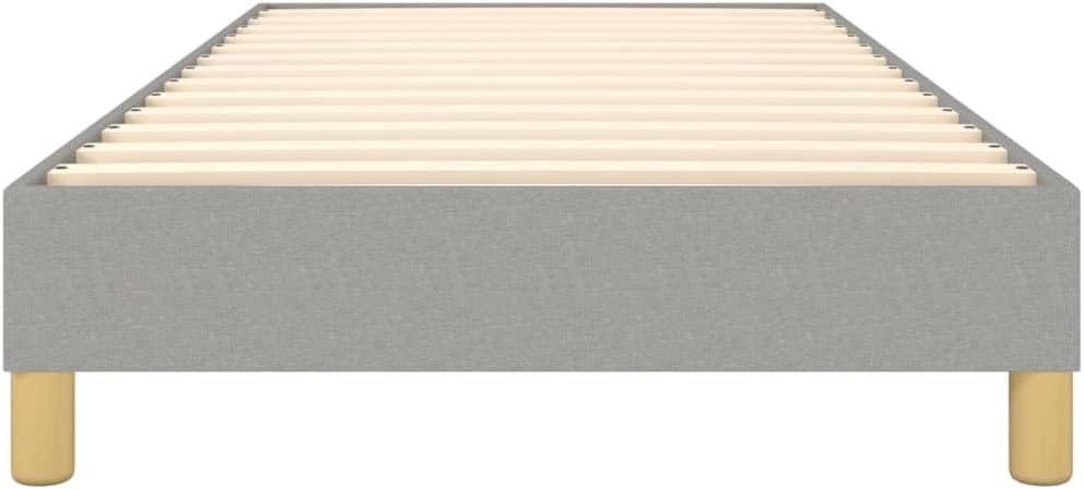 Light Gray Polyester Twin XL Bed Frame with Plywood and Engineered Wood Construction, Sturdy Durable Fabric Breathable Material for Modern Bedroom, Sleek Matte Finish Easy