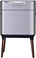 Stylish Stainless Steel Kitchen Trash Can with Large Capacity for Sorting Waste in Living Room or Office. Elegant Touchless Garbage Bin for Bathroom. 26L Silver.