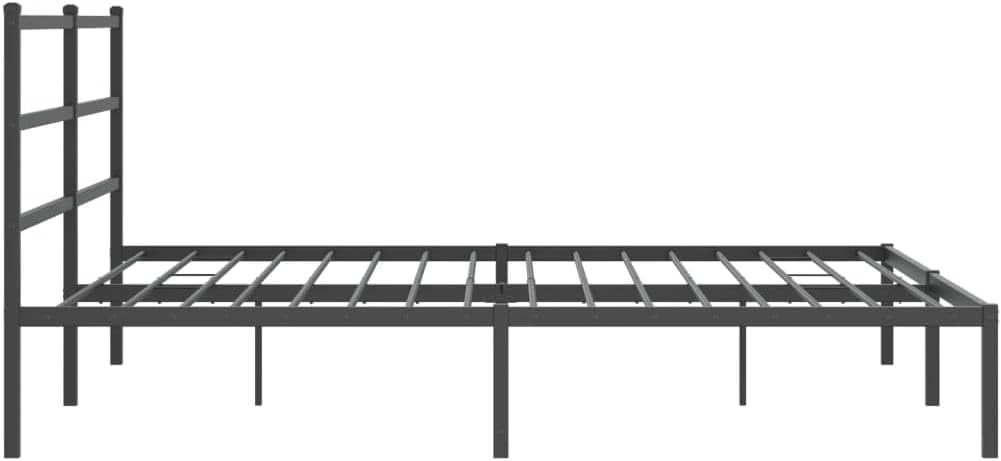 King Metal Bed Frame with Headboard Black 76x79.9 Inch Sturdy Steel Platform Bedframe Underbed Storage Space No Mattress Needed for Bedroom, Guest Room