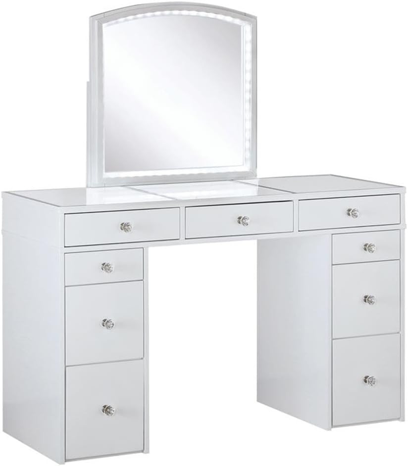 Furniture of America Galveston Solid Wood 3-Piece Vanity Set in White