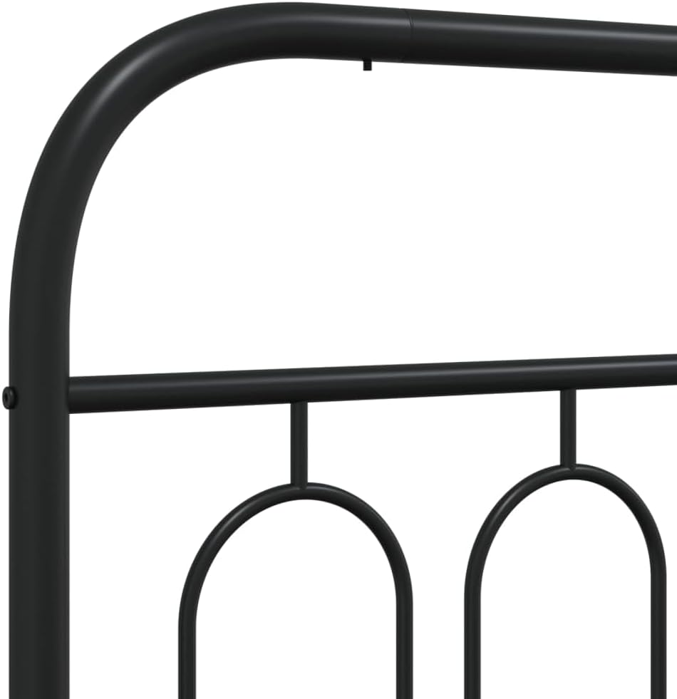 Twin Metal Bed Frame with Headboard Black Steel Platform Bed Frame Sturdy Underbed Storage Space for Bedroom Guest Room