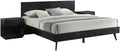 Maykoosh King Bedroom Set 3 Piece - Wood Platform Bed Frame & Nightstands - Black