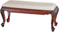 International Caravan Furniture Piece Carved Foot of Bed Bench, 0