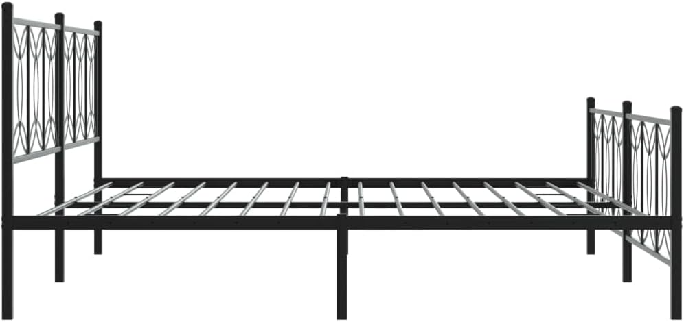 Queen Bed Frame with Footboard Black 76'x79.9' Steel Platform Bed Frame for Bedroom, Sturdy Metal Slats & Underbed Storage Space