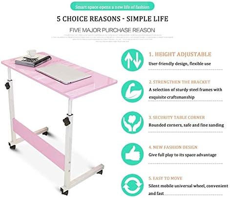 Extendable Rolling Mobility Table Over Bed,Overbed Table Wheels Bedside Desk C-Shaped Base Laptop Desk Home Office Mobile Lap Table, Mobile Laptop Computer Stand Bedside Table Port