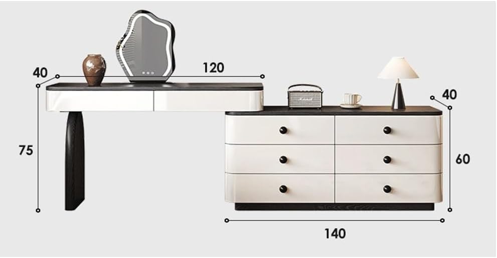 Makeup Table Vintage Dressing Table Chest of Drawers: Expandable Corner Makeup Desk Solid Wood Storage Cabinet Vanity Desk