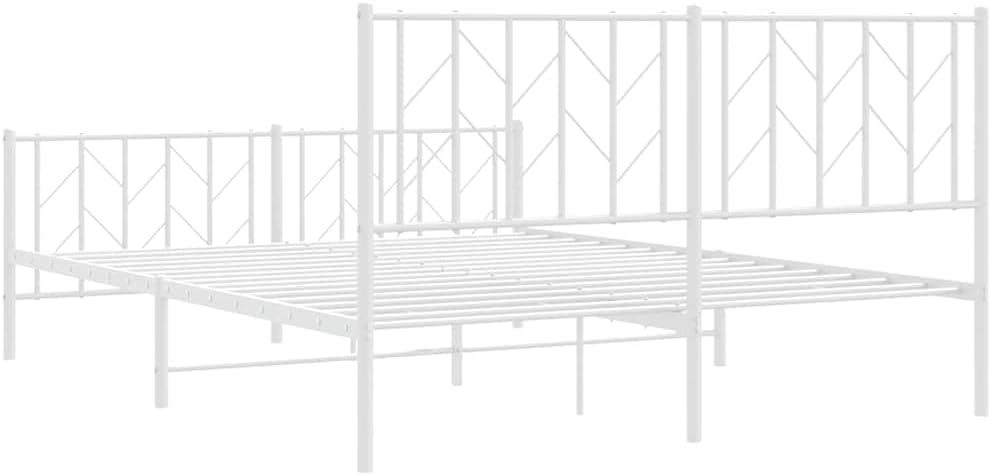 White King Size Metal Bed Frame with Underbed Storage Space, Strong Steel Construction and Breathable Design for Bedroom, Elegant Matte Finish, 4-Piece Set