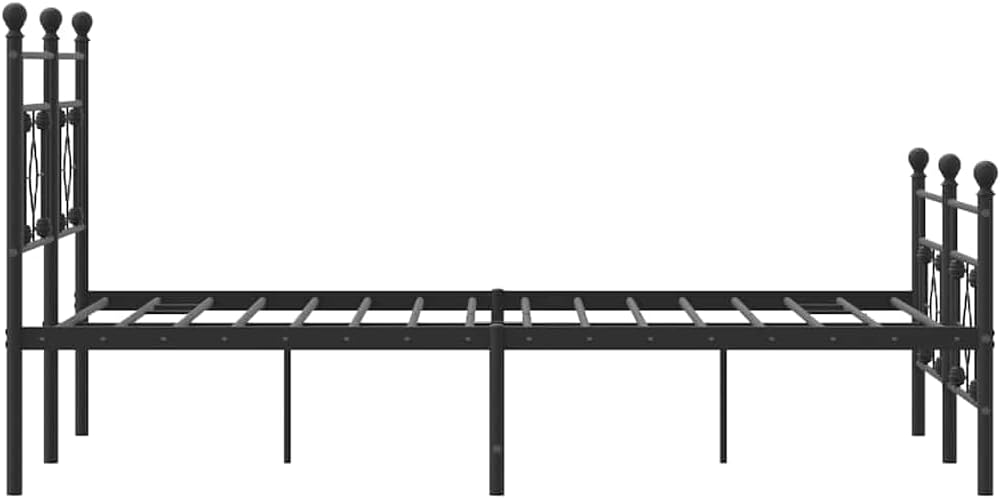 Metal Queen Bed Frame with Footboard Black 59.1'x78.7' Sturdy Steel Platform Bedframe with Underbed Storage Space for Bedroom Furniture