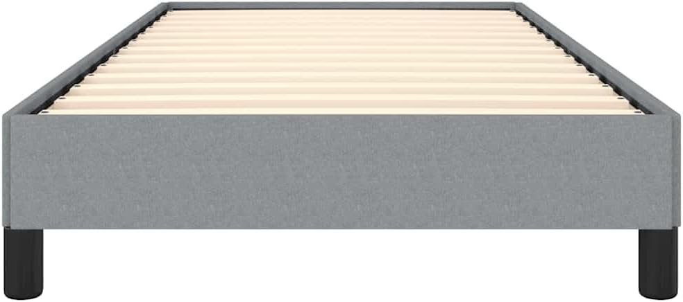 Light Grey Twin XL Bed Frame with Breathable Polyester Upholstery and Sturdy Plywood Engineered Wood Construction for Modern Bedroom Furniture and Durable Support