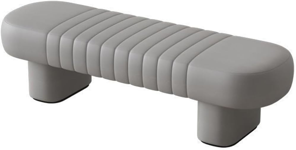 LEIYTFE Nordic Hallway Ottoman Change Shoe Bench End of Bed Bench Comfy Upholstered Seat,Clothing Store Bench Indoor Corner Bench Modern Living Room Ottoman (Color : /Grey, Size : 100CM)