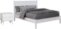 Furniture of America FOA Belkor 2-Piece White Solid Wood Bedroom Set - King + Nightstand