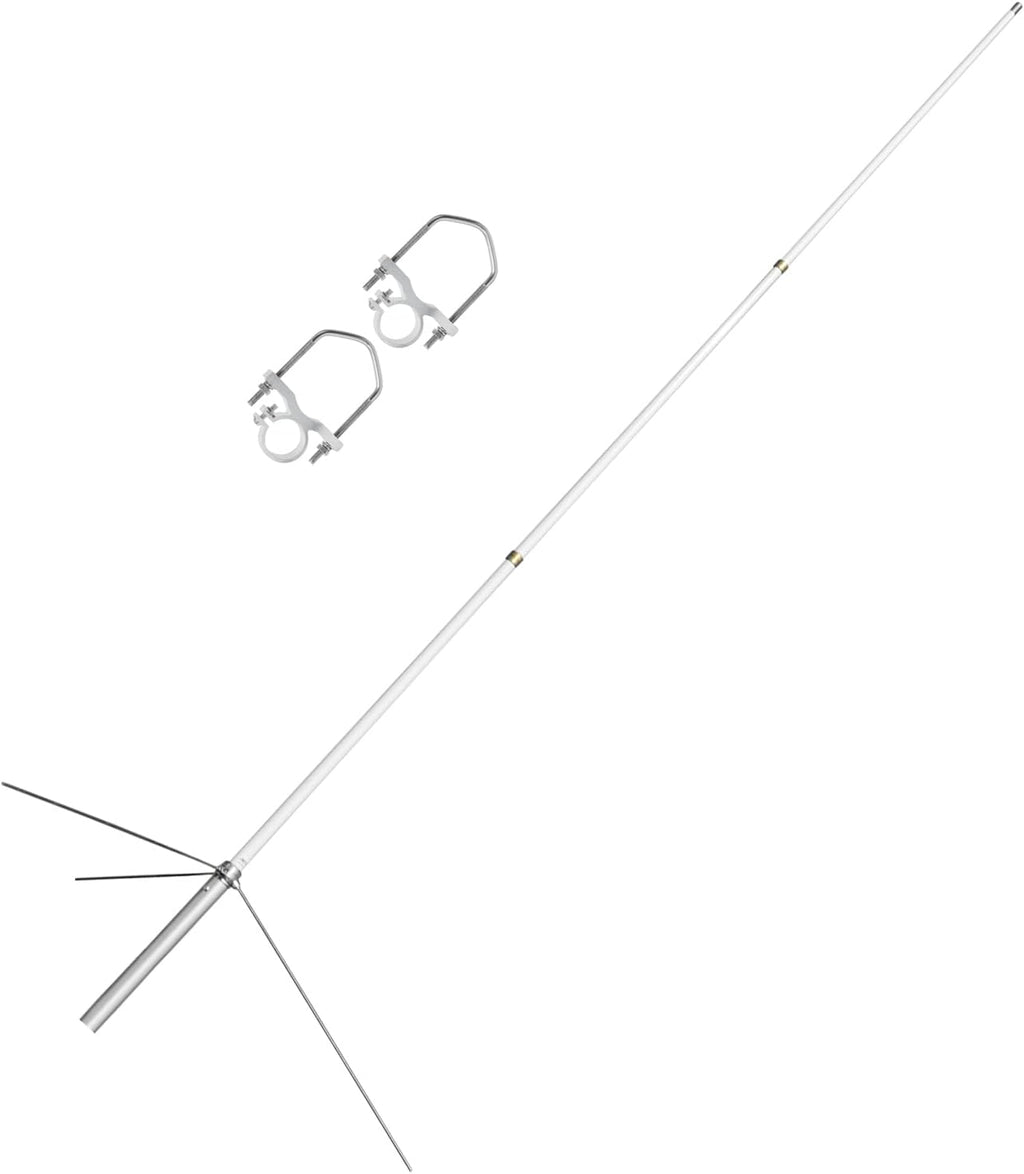Fiberglass Dual Band Antenna, Outdoor 2Meter 70CM Base Antenna, 5.5/8.5dBi UHF-Female (SO239) Roof Antenna with Bracket Mount for Kenwood Yaesu Motorola Mobile Transcevier