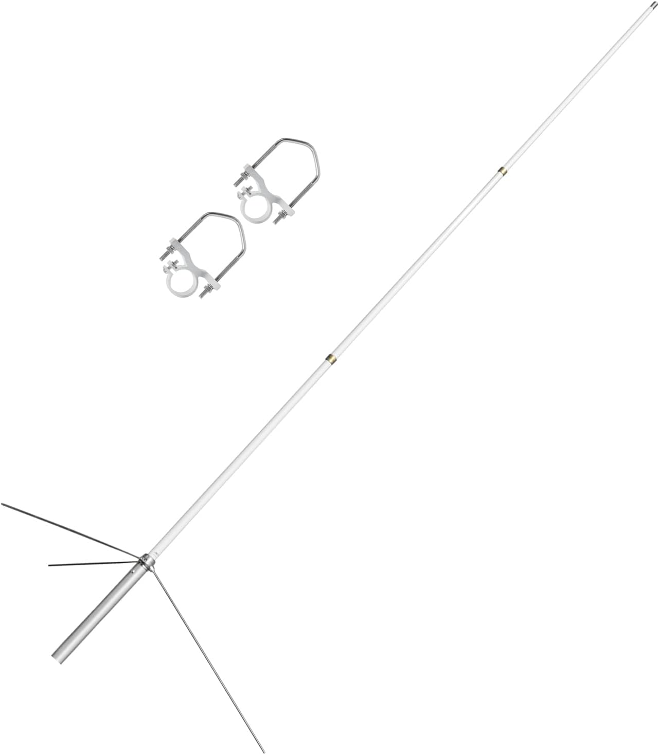 Fiberglass Dual Band Antenna, Outdoor 2Meter 70CM Base Antenna, 5.5/8.5dBi UHF-Female (SO239) Roof Antenna with Bracket Mount for Kenwood Yaesu Motorola Mobile Transcevier