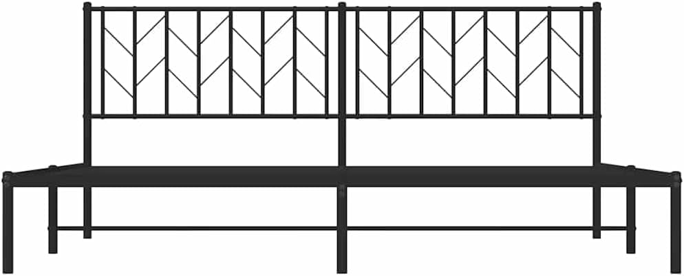 Metal Bed Frame with Headboard King Size Black Steel Platform Bed Frame Sturdy Headboard Underbed Storage Space for Bedroom Furniture