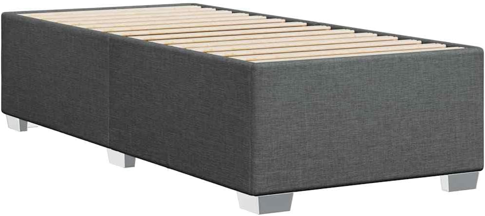 Dark Gray Twin XL Bed Frame with Polyester Upholstery and Engineered Wood Construction, Breathable Fabric Cover, Sturdy Plywood Support, Modern Minimalist Design for Bedroom