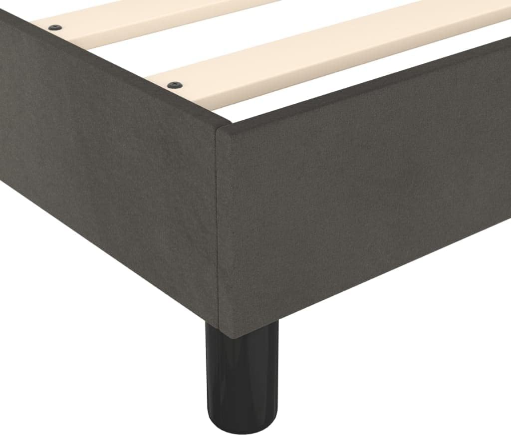 Dark Gray Velvet Twin Bed Frame with Engineered Wood Support and Plywood Structure, 100% Polyester Upholstery for Modern Bedroom Decor, Durable and Space-Saving Design