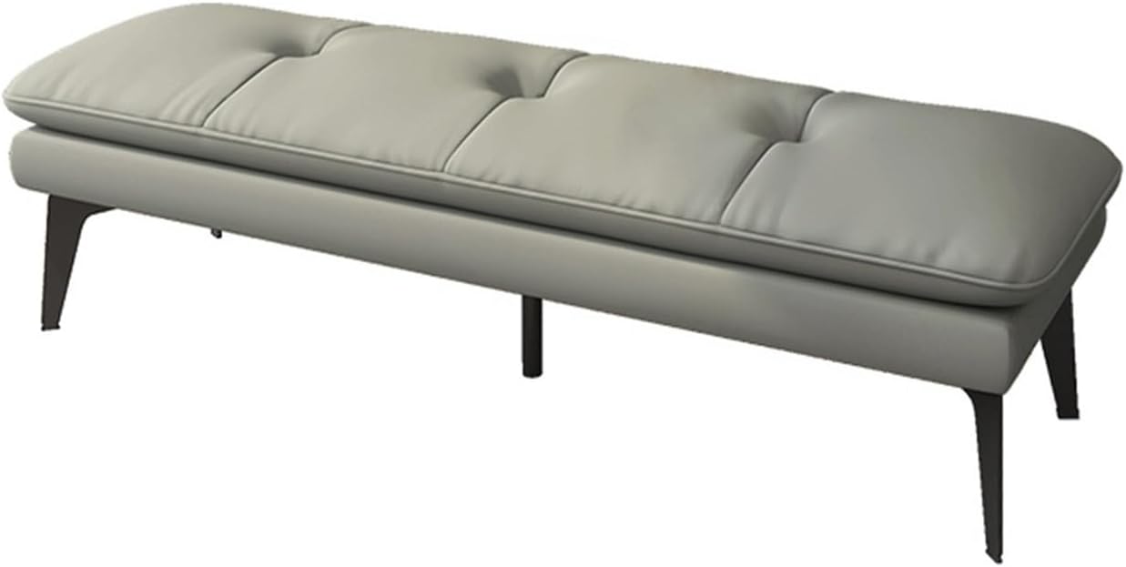 Bedroom End of Bed Bench Upholstered Bedroom Bench Leather Foot Stool Entrance Bench For Dining Room Living Room Bedroom End of Bed Ottoman Foot Rest Couch Long Bench ( Color : Gray , Size : 160*50*38