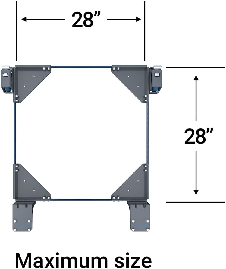 Rockler All-Terrain Mobile Tool Base with 5' Urethane Casters – 1000 lb Capacity Adjustable Rolling Base for Table Saw, Bandsaw – Universal Tool Stand with Wheels for Shop Equipment 18'–28'