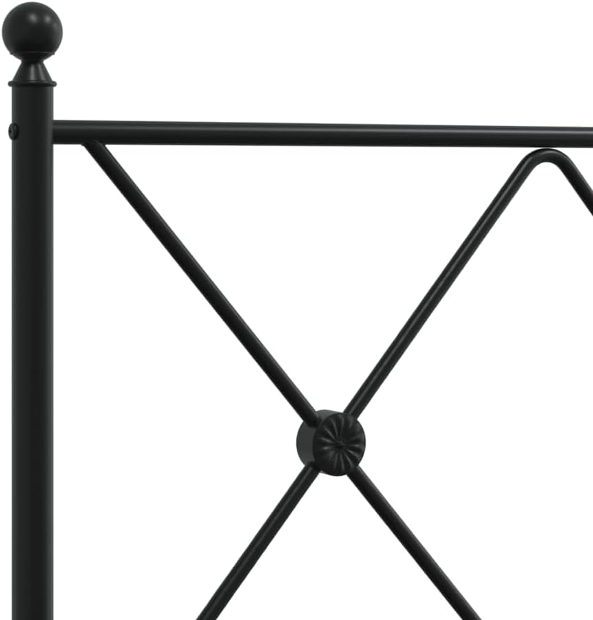 Metal Bed Frame with Headboard Queen Size Steel Platform Bedframe Black 59.1'x78.7' Sturdy No Mattress Needed Underbed Storage for Bedroom