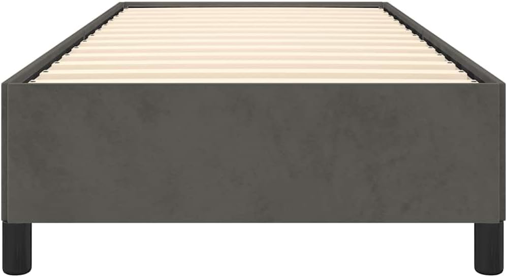 Twin XL Velvet Bed Frame Dark Grey with Plywood and Engineered Wood Construction, Modern Upholstered Platform Bed for Bedroom, Space Efficient Design with Adjustable Options