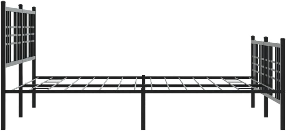 Black Steel Bed Frame with Footboard 59.1'x78.7' Metal Platform Bed Frame Heavy Duty Queen Size Bedframe for Bedroom Furniture Underbed Storage Space